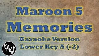 Maroon 5 - Memories Karaoke Instrumental Lyrics Cover Lower Key A