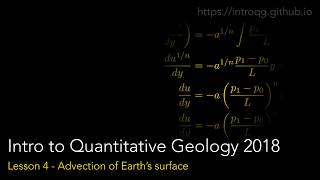 Quantitative Geology Lesson 4 - Advection of Earth's surface