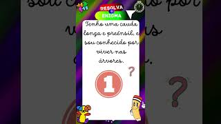 RESOLVA O ENIGMA #6 #ttanimalsworld #shorts #quiz #kids #animals