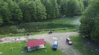 Alpine lake Moutsalia on Mount Grammos, Western Macedonia, Greece. Drone footage, Part 2, Rosalia.