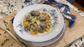 Pasta with Sausage and Butternut Squash