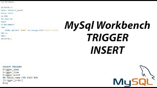TRIGGER INSERT MySQL Workbench
