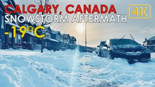 SNOWSTORM AFTERMATH with 30cm of SNOW and FREEZING COLD in CALGARY CANADA