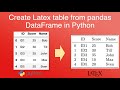 Create Latex table from pandas DataFrame in Python