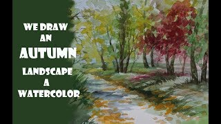 #PAESAGGIO di #AUTUNNO ad #acquerello #TUTORIAL #Autumn #landscape #watercolor #pittura #dipingere