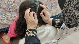 My Daughter's Wet Hair Lice Checking 😨||ASMR Pakistan