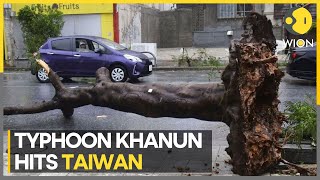 Typhoon Khanun: Heavy downpour blocks roads in Taiwan | WION