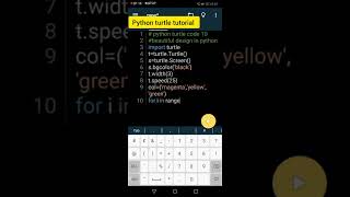Python turtle code ｜ Beautiful design using python pydroid 3 app ｜ python tutorial #windows #coding