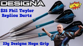 $25 Phil Taylor Replica Darts - Designa MEGA Grip Darts Review