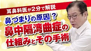 鼻づまりの原因となる「鼻中隔湾曲症」の仕組みと手術【耳鼻科医が2分で解説】