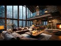 winter in the forest cozy cabin ambience with smooth weekend jazz music u0026 fireplace for relaxation