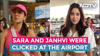 Sara Ali Khan And Janhvi Kapoor's Airport OOTD
