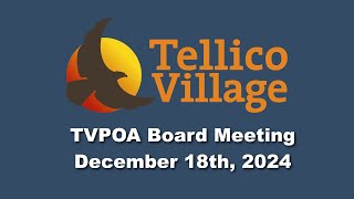 TVPOA Board Mtg. 12.18.24