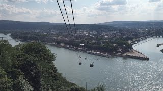 Koblenz' aerial tramway Time-lapse (8x) - Ehrenbreitstein Fortress -- German Corner