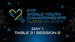 LIVE! | T3 | Day 1 | ITTF World Youth Championships 2023 | Session 2