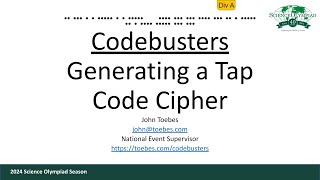 Codebusters - Generating a Tap Code Cipher