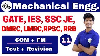 12:00 PM | Mechanical by Neeraj Sir | Day #11 | Fluid Mechanics SOM+ FM | Test + Revision