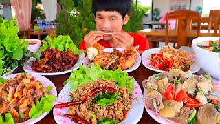 ลาบเป็ดต้มไก่บ้านแซ่บคักขนาดครับพี่น้องMUKBANG EATING SHOW/โก้อีสานพาแดก