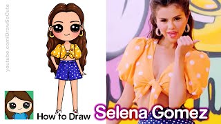 How to Draw Selena Gomez 🍦Ice Cream with Black Pink