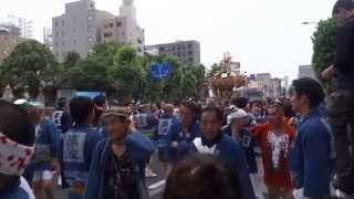 築地　波除稲荷神社　つきじ獅子祭２０１５　築波　神輿渡御　築地本願寺前　２０１５．６．１４