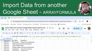 Import Data from Another Google Sheet Using ArrayFormula