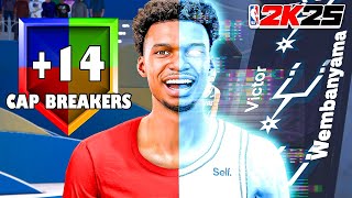 This VICTOR WEMBANYAMA TEMPLATE BUILD with 14 CAP-BREAKERS is BROKEN in RANDOM REC on NBA 2K25!