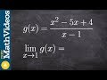 Evaluate the limit of a rational expression with a hole