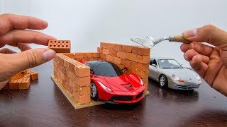 How to Build a MINI TWO FLOORS GARAGE --- BRICKLAYING