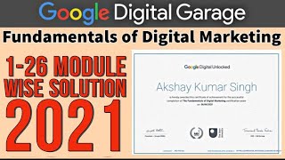 🔴Google Digital Garage || All Module Answer With Assessment || digital marketing |Lesson 1-26 Latest