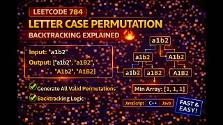 LeetCode 784 | Letter Case Permutation 🔥 Backtracking Explained | Bit Manipulation