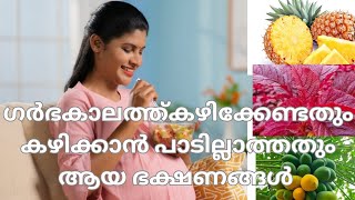 ഗർഭ കാലത്ത് കഴിക്കേണ്ടതും കഴിക്കാൻ പാടില്ലാത്തതുമായ ഭക്ഷണങ്ങൾ #pregnant  #firsttrimesterpregnancy