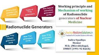 Principle and Working Mechanism of Radionuclide generators used in Nuclear Medicine