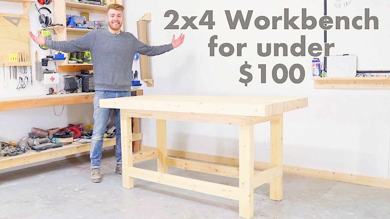 DIY 2x4 Workbench For Under $100 | Modern Builds | Woodworking - YouTube