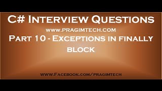 Part 10   What happens if finally block throws an exception