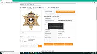 Bucks County Sheriff Sale Buyer Tutorial