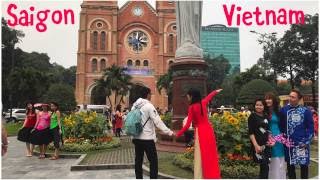 Sights \u0026 Sounds of Saigon – Tet Vietnamese New Year 💐🐓D1 Tour: Times Square, Notre Dame, Skydeck