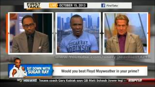 ESPN First Take | Sugar Ray Leonard says he would KNOCKOUT  Mayweather - ESPN Sport First Take