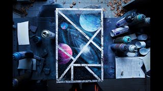 Geometric Galaxy - Spray Paint art by Skech