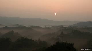 【空拍】台南左鎮二寮日出-從遠處遼望，這世界美景-想半天休閒民宿-DJI Mavic Air