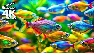 4K Amazing Aquarium - Rare \u0026 Colorful Sea Life Video, Relaxing Sleep Music | Relaxing Vistas 4K