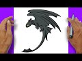 How to Draw TOOTHLESS Easy Step by Step | How to Train Your Dragon 