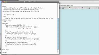 JS 4U 104: The JQuery height() Function