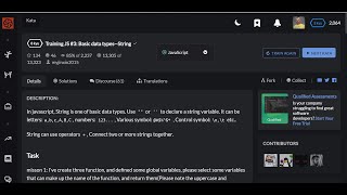 #8kyu Training JS 3: Basic data types--String ✅| #codewars #javascript
