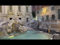 rome trevi fountain at dawn in the dead of winter