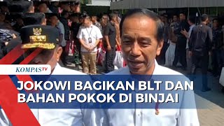 Sapa Warga di Pasar Brahrang Binjai, Jokowi Bagikan BLT dan Bahan Pokok