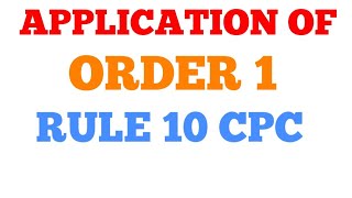 ORDER 1 RULE 10 CPC APPLICATION IN HINDI