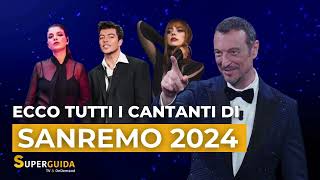 Tutti i cantanti di Sanremo 2024: i big in gara al Festival