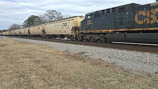 CSX G975-01 ES44AH \u0026 AC44CW For Power with an Loaded Grain Train