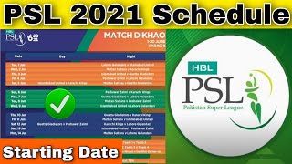 PSL Schedule 2021 - 1st Match & Starting Date | Pakistan Super League | UAE | PSL 2021 | Live | IPL
