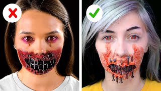 Trying Creepy Halloween Makeup and Costume Ideas By 5 Minute Crafts